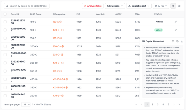 MA Copilot Screenshot_Parcel List with AI Assitant